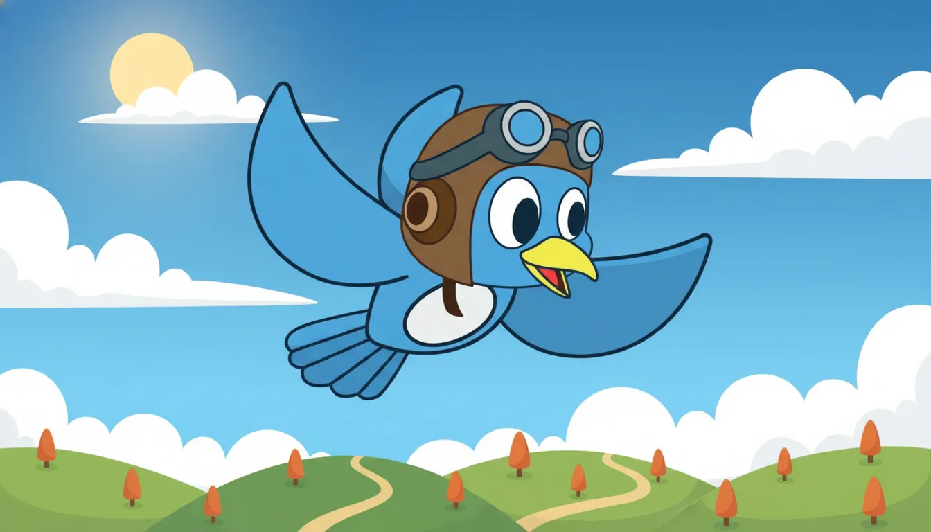 Wings & Prayers gameplay, bird flying over green landscape with clouds and sun