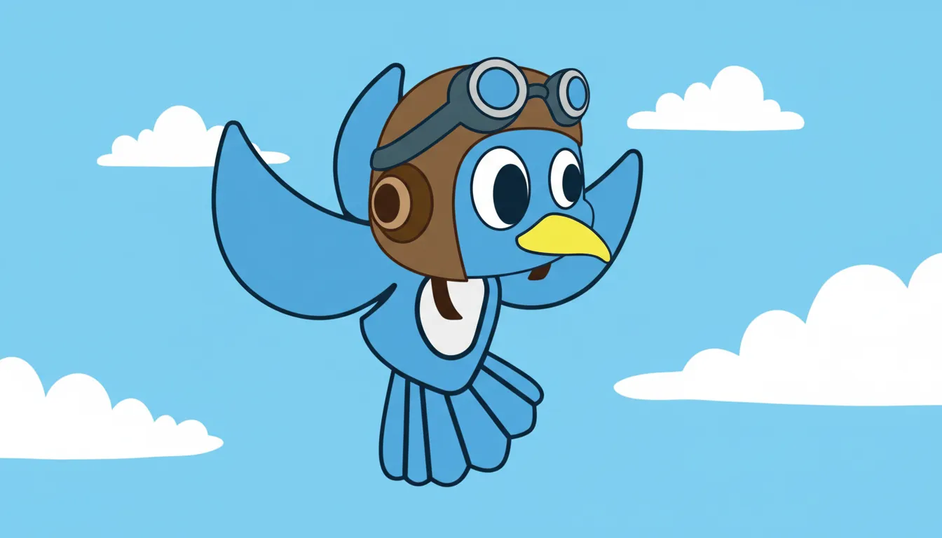 Wings & Prayers gameplay, bird soaring through clouds in a clear blue sky