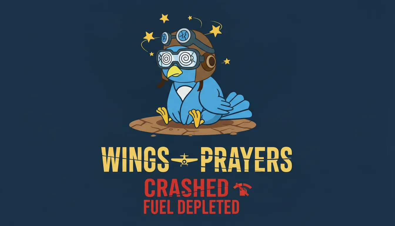Wave-Off, crashed bird with spiral eyes